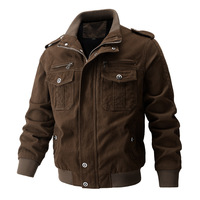 Manteau d'automne léger en coton pour hommes YZ New Style-Veste décontractée avec poches zippées et col montant