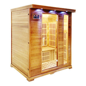 Sauna sec intérieur en bois de cèdre rouge à faible EMF infrarouge lointain Sauna House - Product Image 3