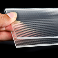 Feuille acrylique texturée à rayures transparentes extrudées en relief personnalisée Plaque acrylique transparente à nervures PMMA