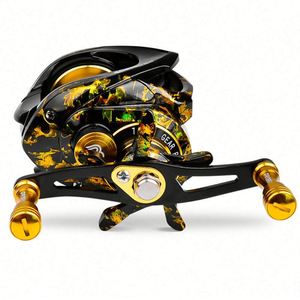 Moulinet de pêche baitcasting haute vitesse 7.2:1 en fibre de carbone et nylon, puissance de frein maximale 8KG, pour eau salée et douce, rivière, ruisseau et lac, 3+1 roulements à billes - Product Image 2