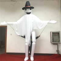 Costume de modèle en forme humaine, marionnette gonflable de démon ou de fantôme avec lumière LED pour défilé ou spectacle