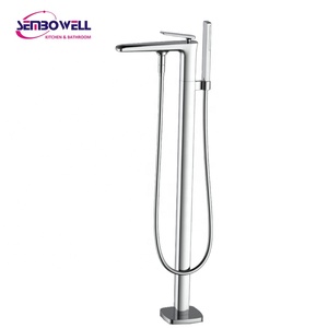 High Quality Popular Freestanding Bathtub <strong>Faucet</strong> Gunmetal Bathroom Floor Mixer Bathtub <strong>Faucet</strong> Shower <strong>Bath</strong> Mixer Tap - Product Image 2