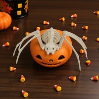 Squelette d'araignée géante de simulation, style classique, imprimé en relief, en plastique, pour Halloween, horreur, fête en extérieur et en intérieur, maison hantée