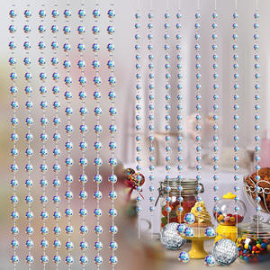 ม่านลูกปัดกระจกทรงกลมแบบดิสโก้ม่านประตูกระจกพลาสติกสำหรับตกแต่งห้องนั่งเล่นของตกแต่งงานปาร์ตี้ที่แขวน - Product Image 1