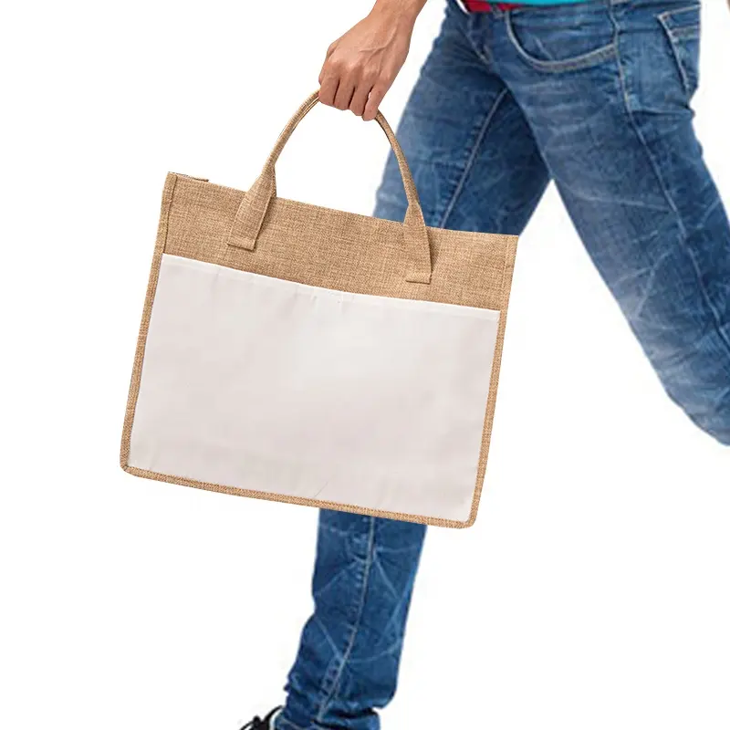 Christmas Gift Bag Personalized Design Daily Handbag OEM Logo Shopping Tote Bag Sublimation Blank Jute Bag