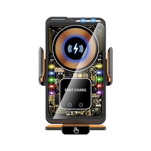 ที่วางโทรศัพท์ในรถระบบแม่เหล็กสูงสุด66W ระบบชาร์จเร็วไร้สายระบบอินฟราเรดตรวจจับด้วยแสง RGB ระบบควบคุมแบบสัมผัสสำหรับสมาร์ทโฟน - Product Image 1