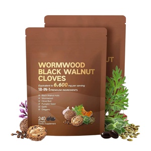 Complément Herbal Détoxifiant à base d'Armoise, Noyer Noir et Clou de Girofle en Gélules Molles pour l'Équilibre Intestinal et le Soutien Immunitaire pour Adultes, 240 Capsules, 2 Capsules par Jour - Product Image 1