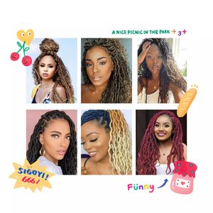 Synthétique 18 pouces Gypsy Locs Extension Jumbo Tresses Freetress Ondulé Crochet Bouclés Tresse Cheveux Faux Locs Gypsy locs - Product Image 5