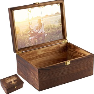 Creative Wooden Packaging Box Universal <strong>Gift</strong> Box Tea Box Moon Cake Box Solid Wood Imprinted <strong>Redwood</strong> Bronzing Silver Engraving - Product Image 3