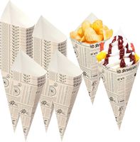 Cono de papel Kraft biodegradable con logotipo personalizado y económico para aperitivos, pan, Pizza, artesanías de Chocolate, desaparición sin azúcar
