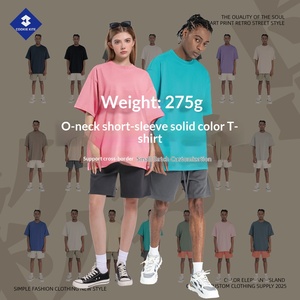 Camiseta Casual de Manga Corta para Hombre Cai Xiang Island, Corte Holgado, 100% Algodón, 275G, Color Sólido, Transpirable, Resistente y Absorbente de Humedad - Product Image 5