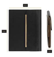 HaoRan - Carpeta Portadocumentos de Piel Vegana con Logotipo Personalizado, Organizador de Negocios, Carpeta con Cierre, Idea de Regalo