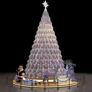 YUQI Multicolor Animated Led Lighting Motif 3D Large Outdoor Giant Christmas Tree With Light