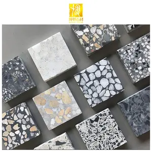 Artificial Stone Commercial Projects Honed Finish Terrazzo Bathroom Flooring Tiles