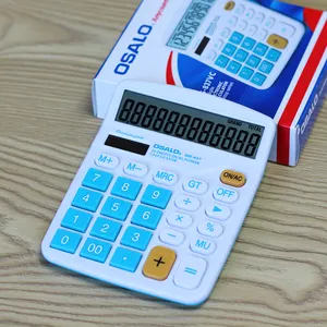 Kalkulator Model kustom baru, alat tulis kalkulator daya ganda 12 Digit, kalkulator warna-warni Mini, kantor siswa
