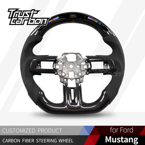 Volante Deportivo Personalizado de Fibra de Carbono con LED y Agarre de Microfibra para Ford Mustang GT500 GT350 2015-2023 GT Shelby - Product Image 2
