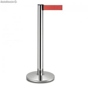 Colonna in Argento con Nastro Retrattile Rosso in Alluminio 464.90 - Product Image 1
