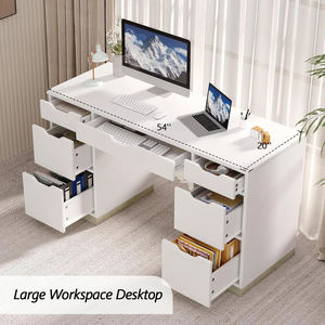 Bureau d'ordinateur moderne blanc haut de gamme JIAMEIJIA, personnalisable en gros, avec rangement multi-tiroirs - Product Image 4