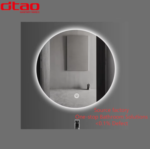 <span class=keywords><strong>Miroir</strong></span> mural rond sans cadre, étanche, tactile, éclairé par <span class=keywords><strong>LED</strong></span>, avec variateur d'intensité, pour salle de bain - Product Image 1