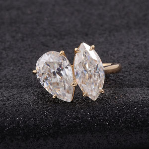 Hot Sale Fine Jewelry Engagement Wedding <strong>Rings</strong> 18k 14k 10k Solid Gold Pear/Marquise Cut <strong>Moissanite</strong> Diamond <strong>Rings</strong> for Women <strong>Men</strong> - Product Image 1