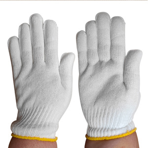 Guantes de Trabajo de Algodón Blanco, 10 Agujas, 600g, Resistentes a la Abrasión, Guantes de Seguridad de Uso General - Product Image 1