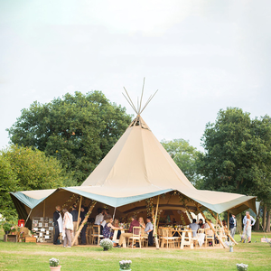 Oferta Especial: Tiendas de Campaña Tipi Indias Resistentes para Exteriores de 8m, 10m, 12m, 15m, Impermeables, Prefabricadas, de Madera y Tela Oxford, Tipo Teepee Tensile - Product Image 5