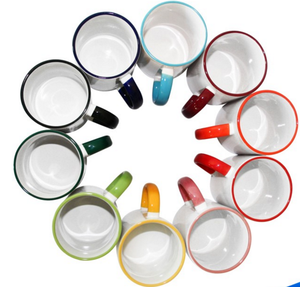 Mug à sublimation en céramique 11 oz, blanc, avec intérieur et anse colorés, pour café, vente en gros fabricant - Product Image 2