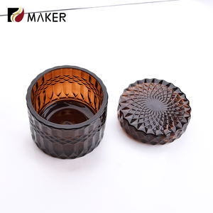 Envase de Vidrio Iridiscente Único para Velas con Tapa Plana, Mate, Ámbar, Brillante, Transparente, Cristal, para Días Festivos - Product Image 2