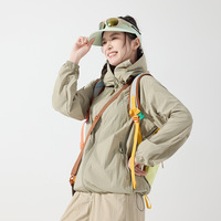Nouvelle veste à capuche anti-UV pour femme, style montagne, UPF50+, manches longues, résistante aux plis, séchage rapide, collection 2026