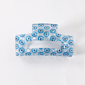 Goreisi Jewelry Blue Series PVC 10cm Printed Light Luxury High-end Shark <b>Clip</b> Claw Hair Accessories <b>Spring</b> 2024 Asymmetric - Product Image 6