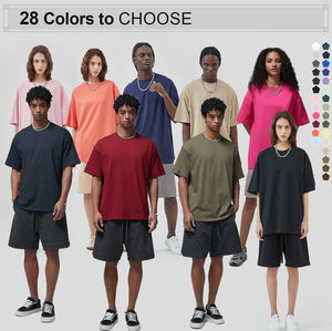 AR002 Camisetas de Hombre de 230 Gramos, Lisas, sin Estampado, con Hombros Caídos, Estilo Hip Hop, Corte Regular, 100% Algodón Grueso, con Logotipo Personalizado - Product Image 2