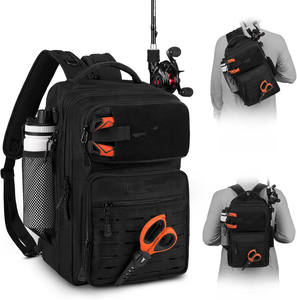 Échantillon gratuit Sac à dos pour matériel de pêche Grand sac étanche avec housse de protection contre la pluie et 4 boîtes d'attirail - Product Image 6