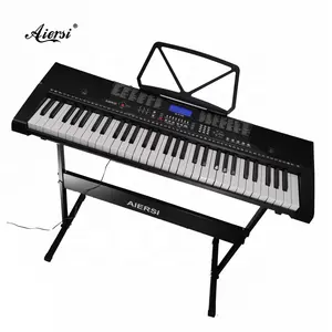 Keyboard Piano Profesional Label Pribadi Kustom Tombol 61 Lebar 2.2Cm Piano Keyboard Elektrik dengan Fungsi Gigi Biru