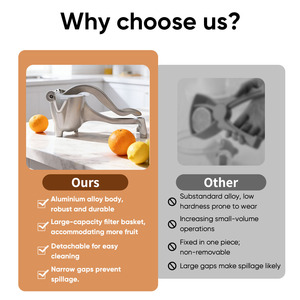 Spremiagrumi Manuale in Metallo, Spremi Limoni Portatile, Spremitore per Agrumi Multifunzione per Cucina Domestica - Product Image 4