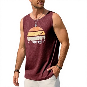 Wholesale Factory Direct Men's Sleeveless <b>Tank</b> <b>Tops</b> Workout Muscle Gym Athletic <b>Vintage</b> Spandex/Cotton Eco-Friendly High <b>Tops</b> - Product Image 2