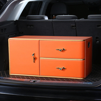Organisateur de coffre de voiture universel, organisateur de voiture portable, organisateur d'accessoires de voiture, boîte de rangement pour bagages, sac de rangement en cuir imperméable pour SUV