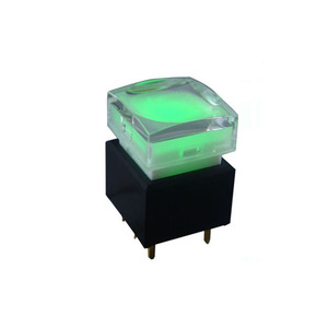 12VDC 레드 순간 작동 LED 조명 1NO SPST 푸시 버튼 스위치 투명 캡 15mm - Product Image 5