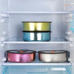Contenants alimentaires hermétiques en titane pur, carrés, 450 ml, bactériostatiques, colorés, motif fleur <span class=keywords><strong>de</strong></span> glace, étanches, compatibles lave-vaisselle - Product Image 4