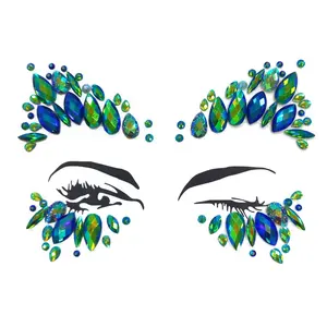 Gratis Sample Hot Koop 3D Gezicht Sticker Kristal Stenen Gezicht Sieraden Voor Disco Facial Plakken