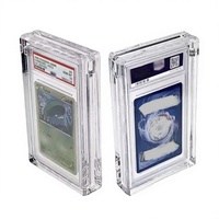 Boîte de présentation en acrylique moderne avec couvercle magnétique pour cartes gradées, protection anti-UV, montage facile, pour rangement de bureau