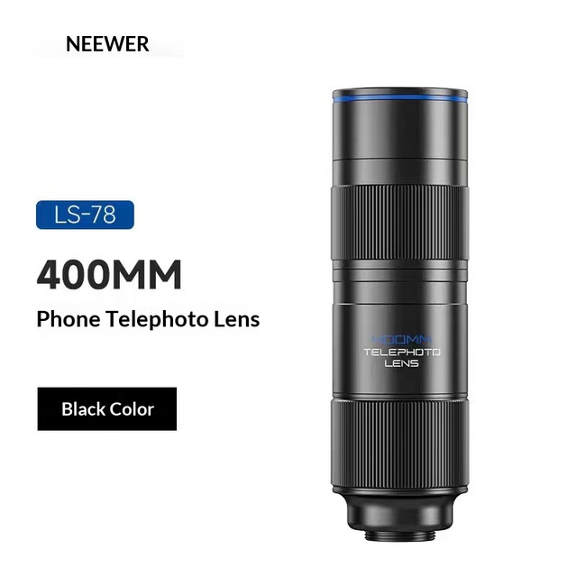 NEEWER LS-78 400mm Telephoto Lens for Smartphone with 17mm Threaded Clip 70cm Minimum Focus Distance Phone Camera Accessories