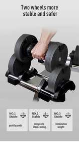 Manubrio Regolabile Umet GymEquipment con Incrementi di 4KG fino a 20KG, Impugnatura Antiscivolo Zigrinata per Uso Domestico, Durevole e Portatile, Peso Libero - Product Image 6