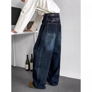 Tùy Chỉnh Người Đàn Ông Của Baggy Y2K Jeans Lỏng Rửa Axit Đa Màu Sắc Cổ Điển Denim Quần Chân Rộng Đau Khổ Thiết Kế Cho Mùa Hè - Product Image 3