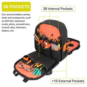 BSCI fábrica multi bolsillo al aire libre bolso de hombro hardwear organizador almacenamiento viaje electricista herramienta táctica mochila