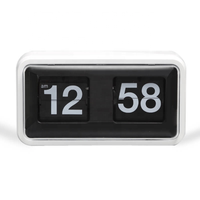 Horloge mécanique rétro blanche à affichage numérique, fonctionnant sur piles, à pages tournantes, modèle de bureau innovant et élégant # HY-F093-W