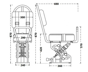 Mechanical Shock Absorbing PU Leather Marine Grade Ergonomic <strong>Saddle</strong> Suspension <strong>Seat</strong> for RIB Boat Center Console Anti-Corrosion - Product Image 3