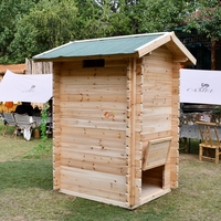 Toilette extérieure en bois de sapin chinois, style simple, en bois massif, utilisation 5-10 ans