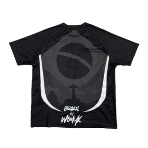 Maillot de football personnalisé noir, coupe et <span class=keywords><strong>couture</strong></span>, séchage rapide, empiècements en mesh, logo brodé, col rond, chemises de football - Product Image 3