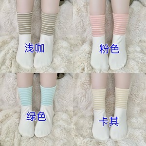 Women Mid-Calf <b>Socks</b> Striped And Checks Acrylic Sweat Absorbent Plus Size Spring Summer - Product Image 3
