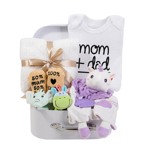 Regalos para Baby Shower, cesta de regalos para bebés, incluye manta para recién nacidos, manta de seguridad Lovey, juguete sonajero de madera, Baberos divertidos para bebés - Product Image 6